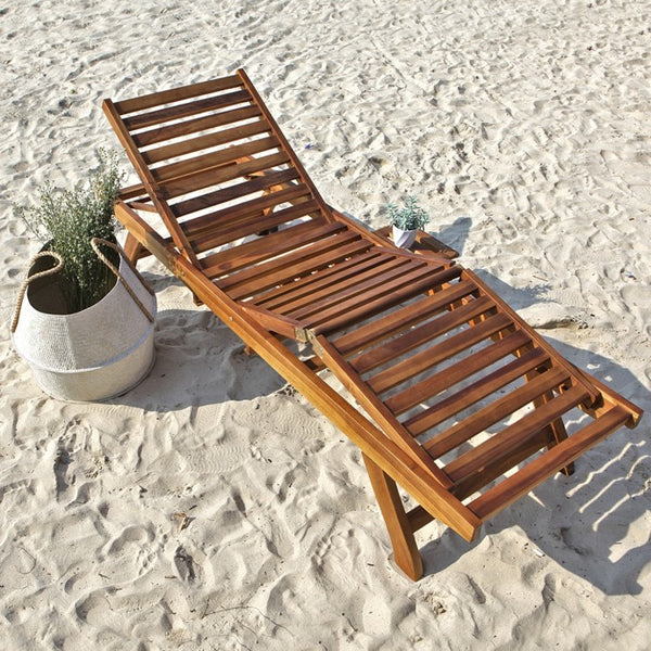 Bain de soleil en teck huilé LASPIALADE, marron