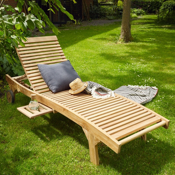 Lot de 2 bains de soleil en teck SAVIGNY, marron
