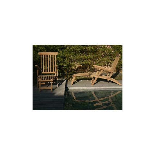 Lot de 2 bains de soleil en bois d'acacia et textilène FEYTnoir