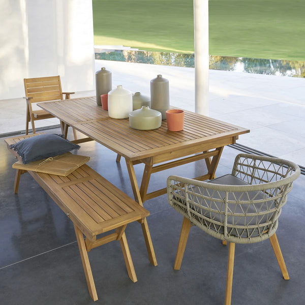 Banc de jardin Lere en eucalyptus naturel