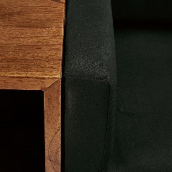 Banc en rotin noir et cannage 120 MADIDES, noir