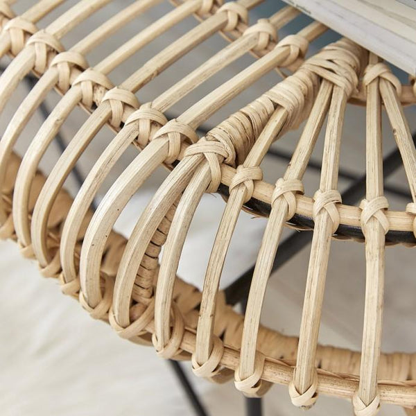 Banc en rotin noir et cannage 120 MADIDES, noir