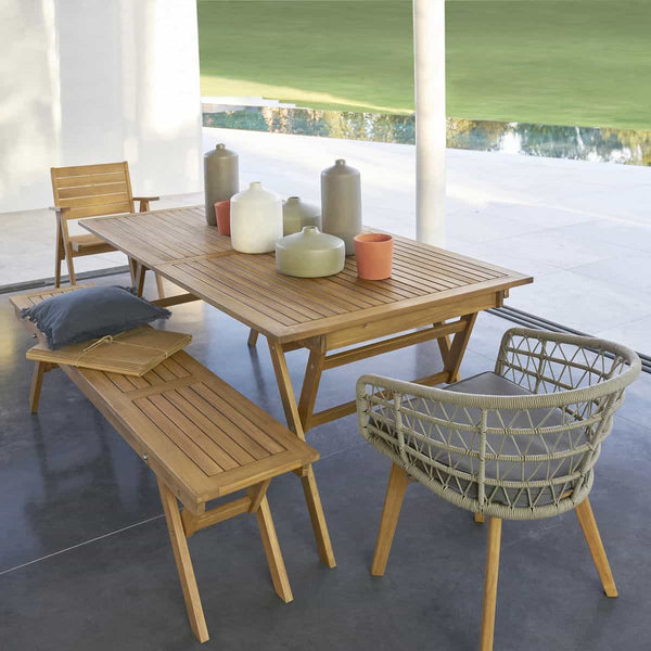 Banc de jardin Lere en eucalyptus naturel