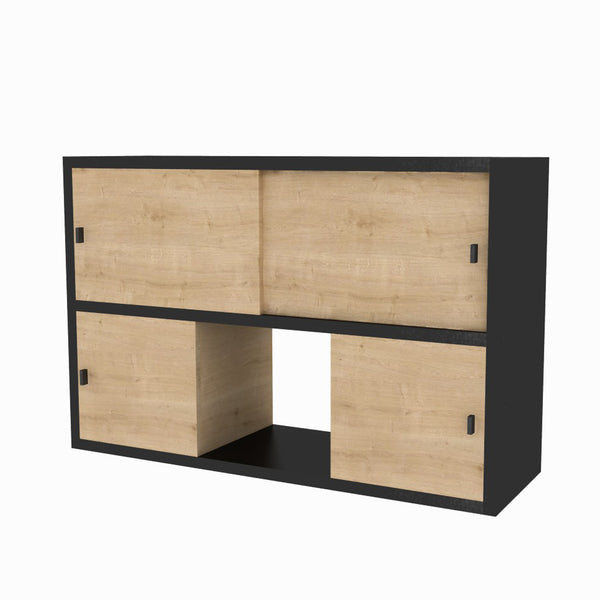 Meuble de rangement sur mesure Trigno 2 niveaux bois clair