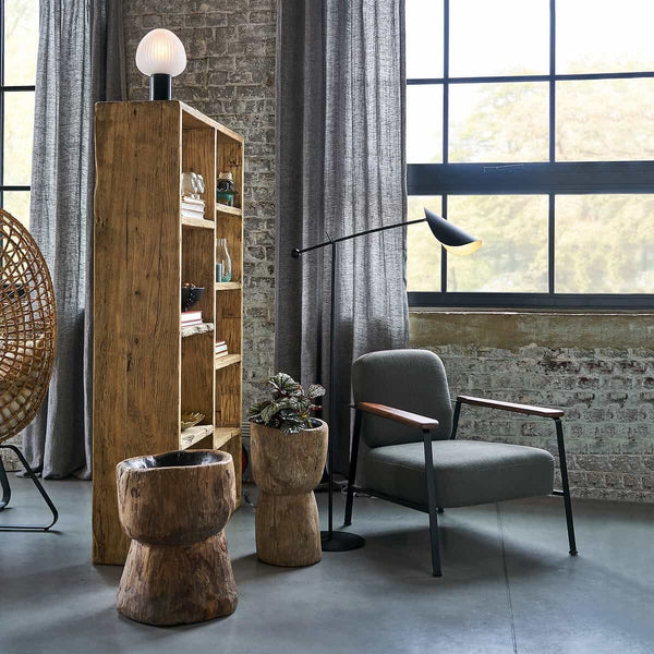 Bibliothèque Gravona en orme massif recyclé et naturel