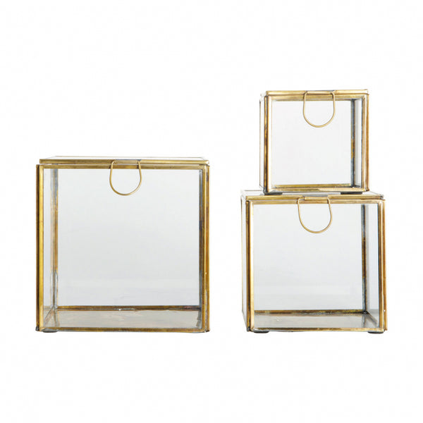 Boites  Serpis en verre laiton