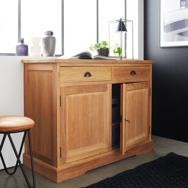 Buffet en bois de teck 120 BADÈTE, naturel