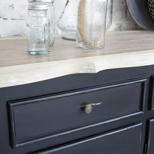 Buffet en bois d'acajou noir et teck naturel150 BONNAL, noir