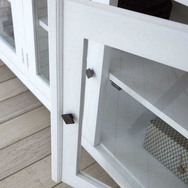Buffet en bois d'acajou blanc et teck naturel 180 BONNAL, blanc