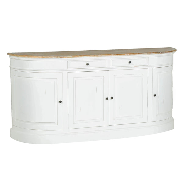 Buffet en bois d'acajou blanc et teck naturel 180 BONNAL, blanc