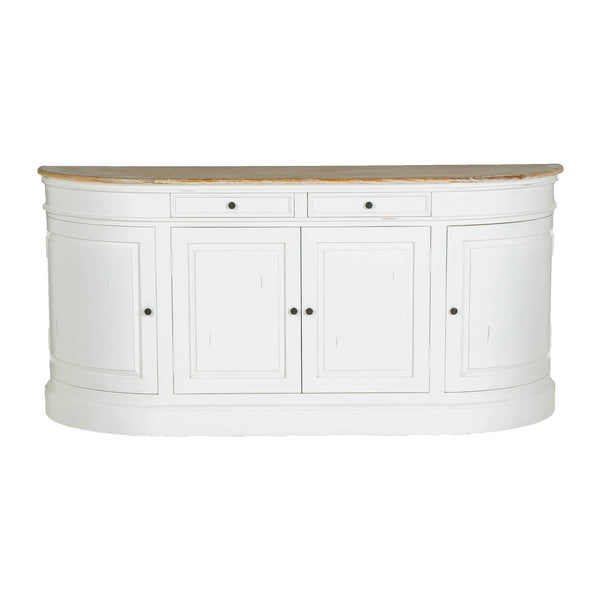 Buffet en bois d'acajou blanc et teck naturel 180 BONNAL, blanc
