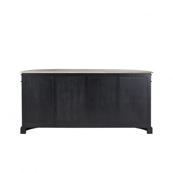 Buffet rond en bois d'acajou noir et teck 180 BONNAL, noir