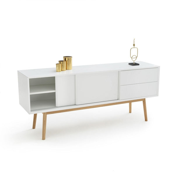 Buffet enfilade Goul en chêne massif blanc