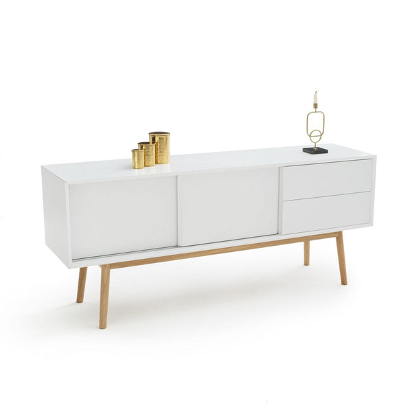 Buffet enfilade Goul en chêne massif blanc