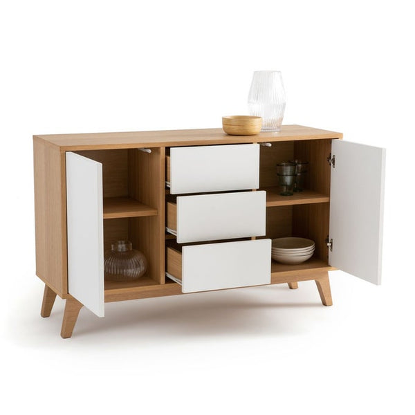 Buffet Grenn en bois naturel et blanc