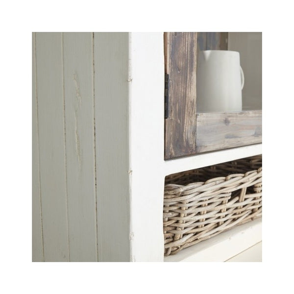 Vaisselier en bois de pin recyclé 140 SUYEN,Blanc