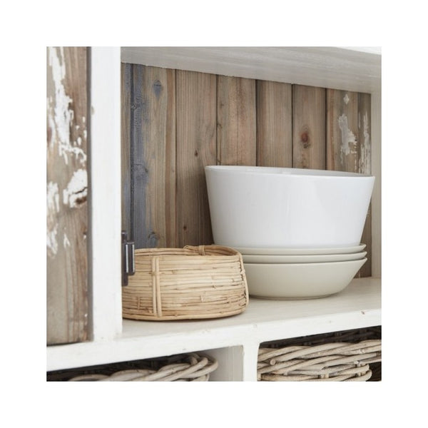 Vaisselier en bois de pin recyclé 140 SUYEN,Blanc