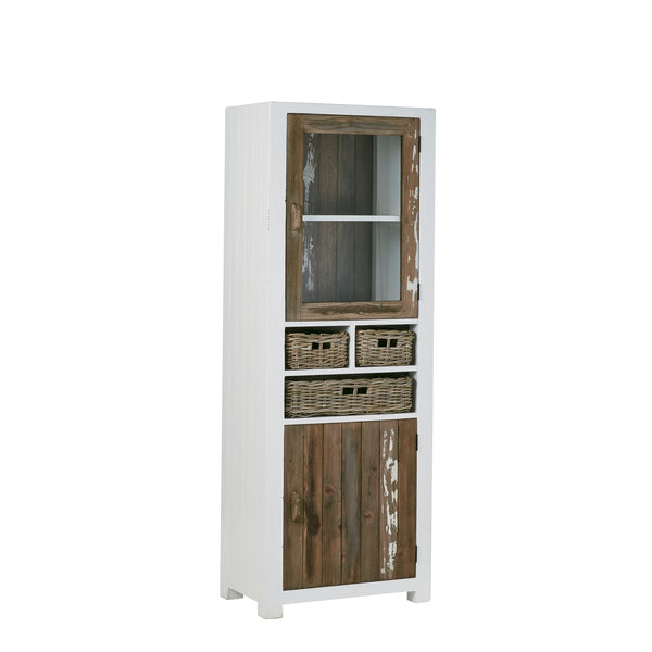 Vaisselier en bois de pin recyclé 70 SUYEN,Blanc
