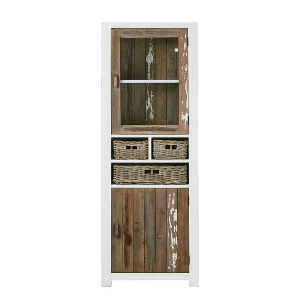 Vaisselier en bois de pin recyclé 70 SUYEN,Blanc