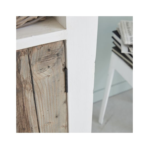 Vaisselier en bois de pin recyclé 70 SUYEN,Blanc