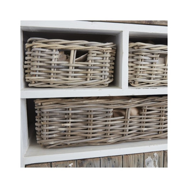 Vaisselier en bois de pin recyclé 70 SUYEN,Blanc