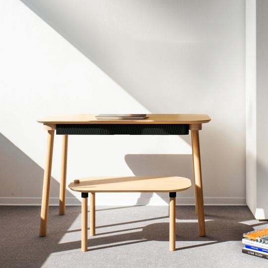 Bureau Abùno en chêne bouleau et métal