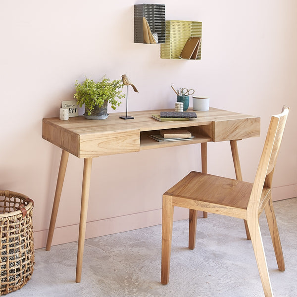 Bureau en bois de teck 120 naturel