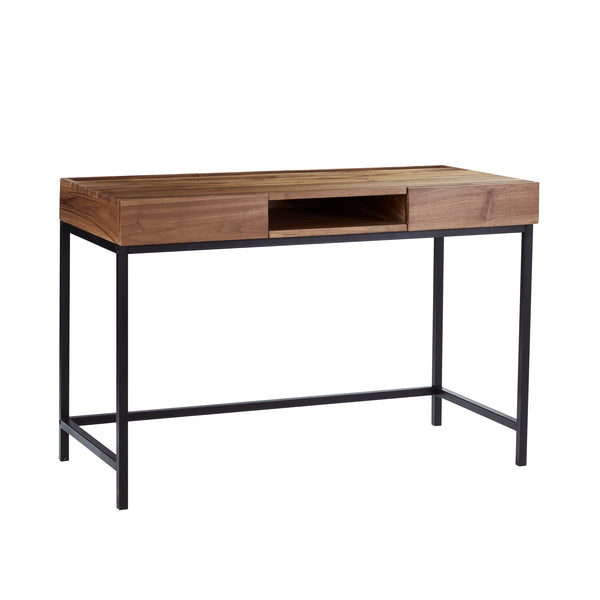 Bureau en bois de teck et métal 120 TAZENAT noir