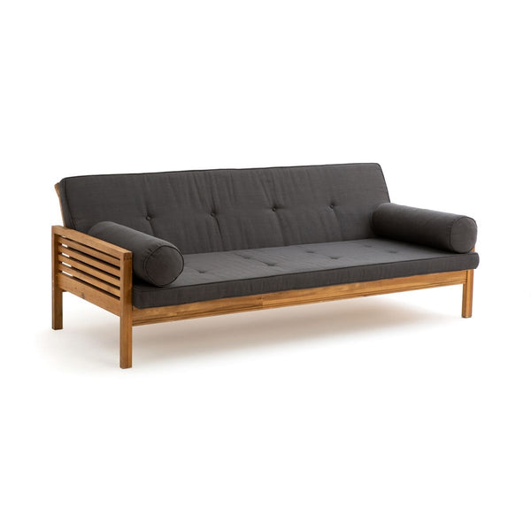 Banquette-lit de jardin Lemme en acacia gris foncé