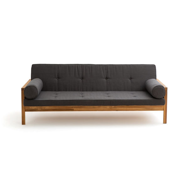 Banquette-lit de jardin Lemme en acacia gris foncé