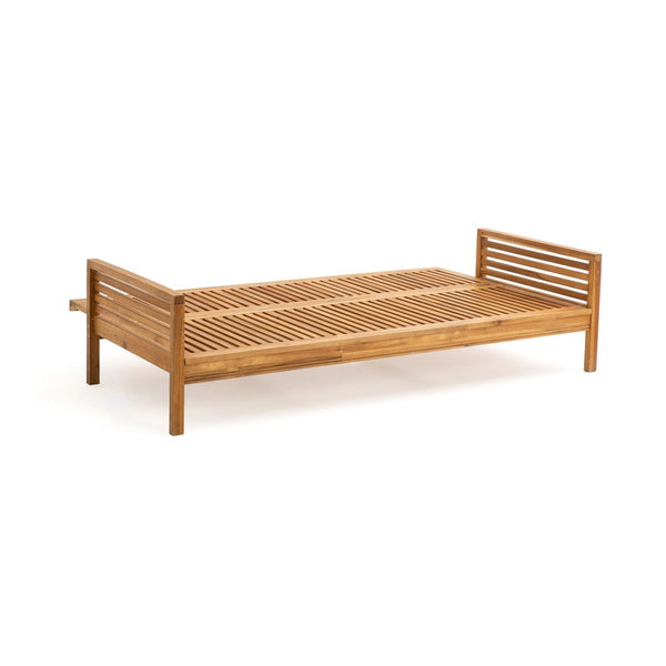 Banquette-lit de jardin Lemme en acacia gris foncé