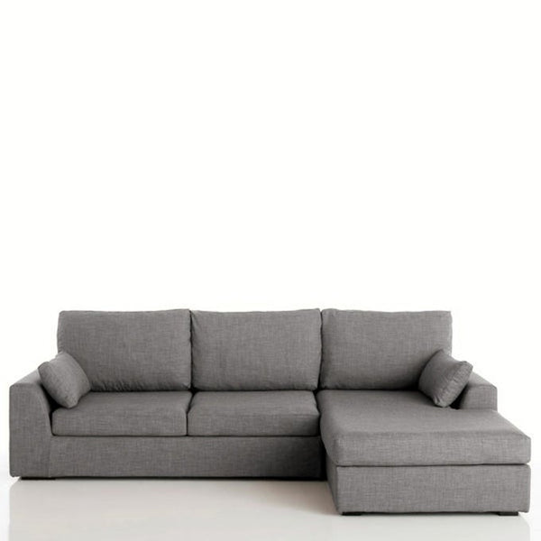 Canapé d'angle Feni en tissu texturé chiné
