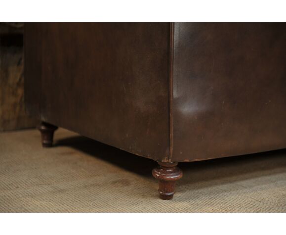 Canapé chesterfield Grinn 3 places marron