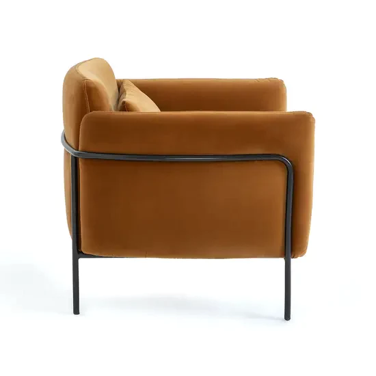 SP Fauteuil Vaupes en velours caramel