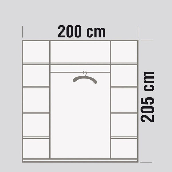 Armoire dressing Pitten en pin massif blanc