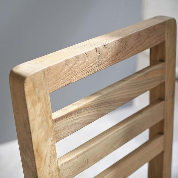 Chaise en bois de teck recyclé naturelle