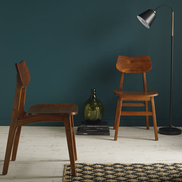 Lot de 2 chaises marron en bois finition Noyer AUSSEILLA, marron