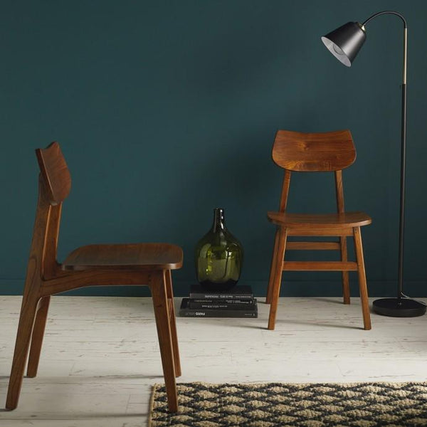Chaise marron en bois finition Noyer AUSSEILLA, marron