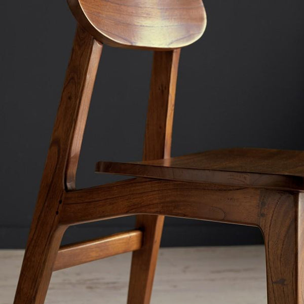Chaise marron en bois finition Noyer AUSSEILLA, marron