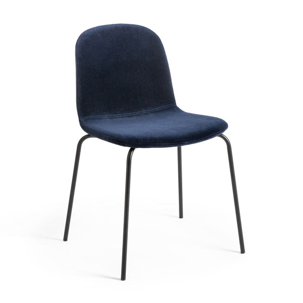 Chaise Axios en velours bleu