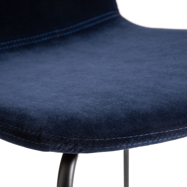 Chaise Axios en velours bleu