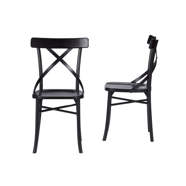 Lot de 2 chaises noires bistrot en bois d'acajou BONNAL, noir