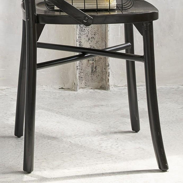Lot de 2 chaises noires bistrot en bois d'acajou BONNAL, noir