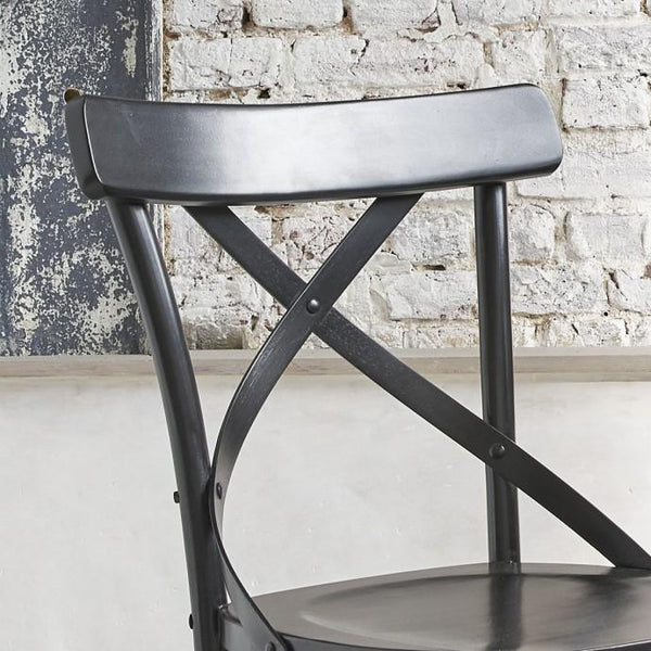 Lot de 2 chaises noires bistrot en bois d'acajou BONNAL, noir