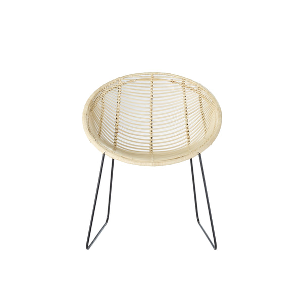 Chaise en rotin et métal CÉLINDA, noir