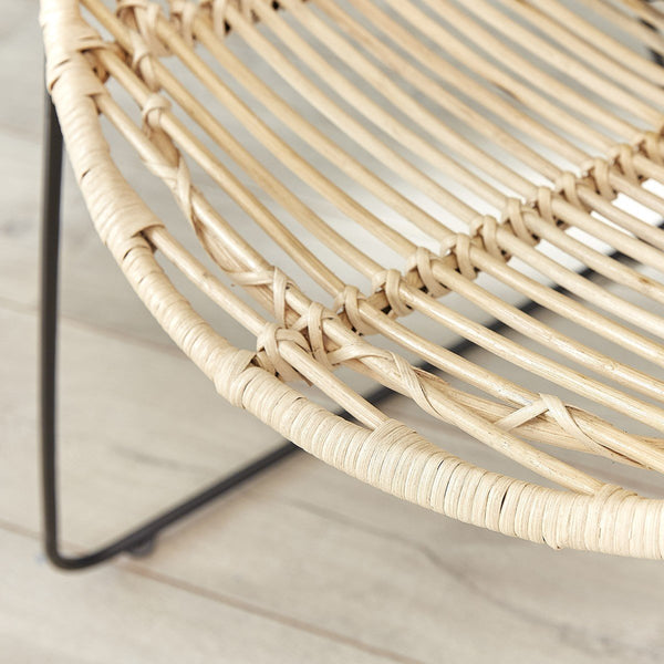 Chaise en rotin et métal CÉLINDA, noir