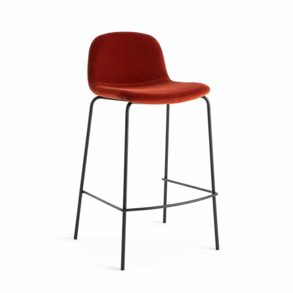 Chaise Curaco en acier et velours