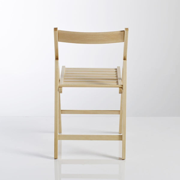 Lot de 2 chaises pliantes, hêtre massif INDROIS