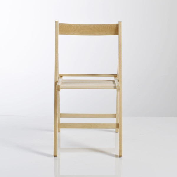Lot de 2 chaises pliantes, hêtre massif INDROIS