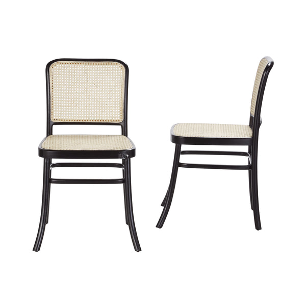 Lot de 2 chaises en acajou et cannage JOTTY, naturel